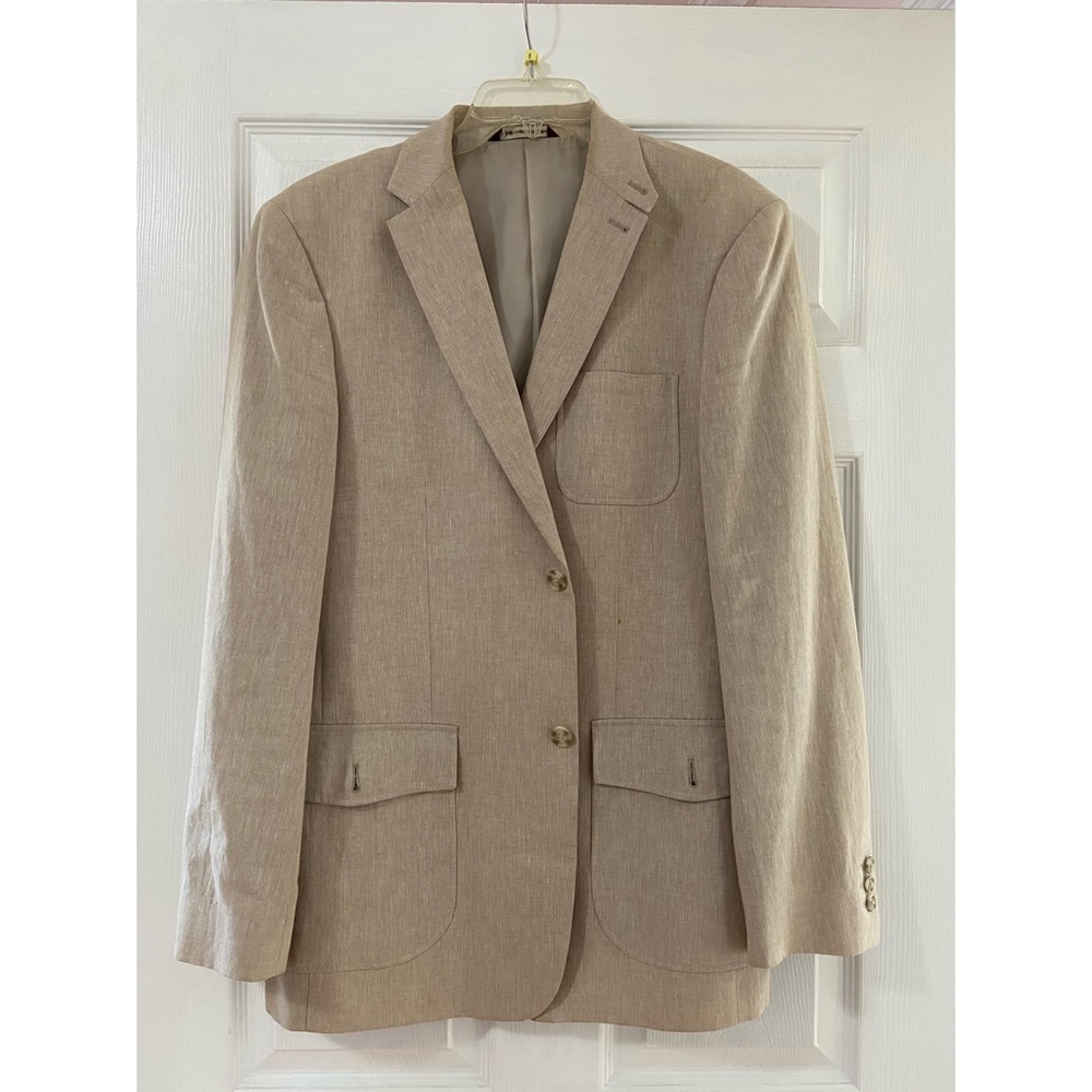 Perry Ellis Tan Colored Blazer Suit